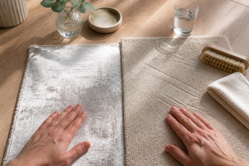Halıda Viskon mu Polyester mi? Parlaklık, İz Bırakma ve Temizlik Riskine Göre Seçim Rehberi