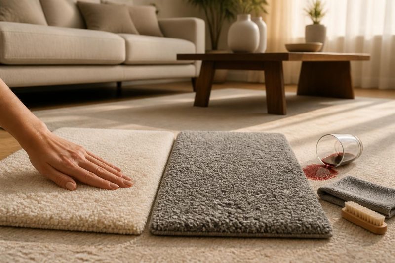 Halıda Viskon mu Polyester mi? Salon Kullanımı İçin Dokunma Hissi, Leke Riski ve Bakım Karşılaştırması