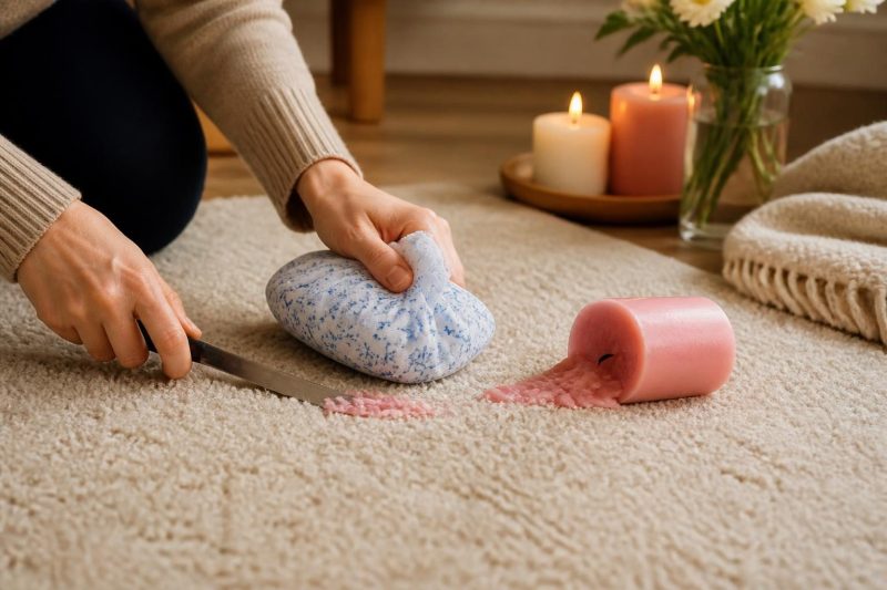 Halıdaki Mum Lekesi Nasıl Çıkar? Donmuş Kalıntıyı Elyafa Zarar Vermeden Temizleme Rehberi