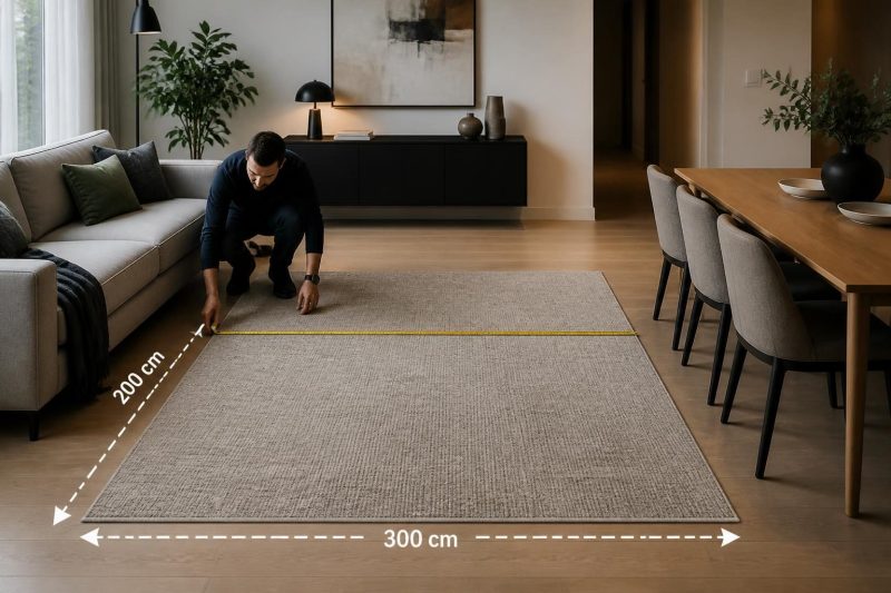 6 Metrekare Halı Kaç cm Olur? 200×300 ve 200×290 Ölçülerinde Koltuk, Yemek Masası ve Geçiş Mesafesine Göre Yerleşim Testi