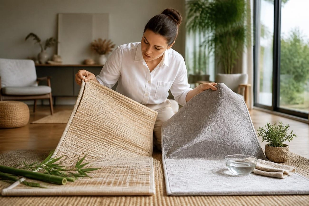 Bambu halı mı viskon halı mı karşılaştırmasında parlak dokulu salon halısı