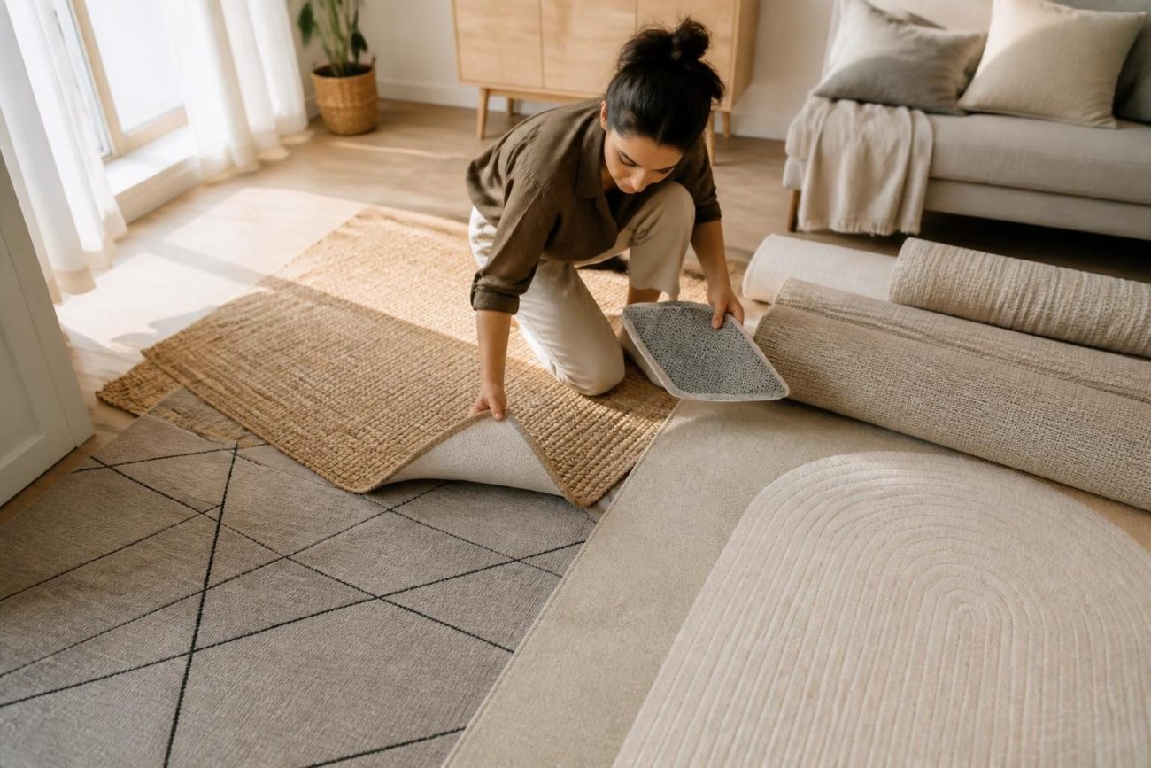 IKEA halı için ölçü ve kaydırmaz kontrolü