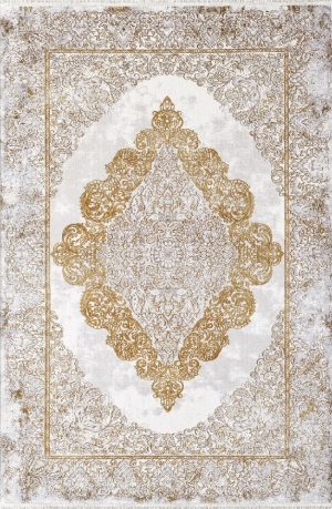 Pierre Cardin Halı Voila ZQ06A Gri Gold Modern ve Geleneksel Desenli Yüksek Kaliteli Halı