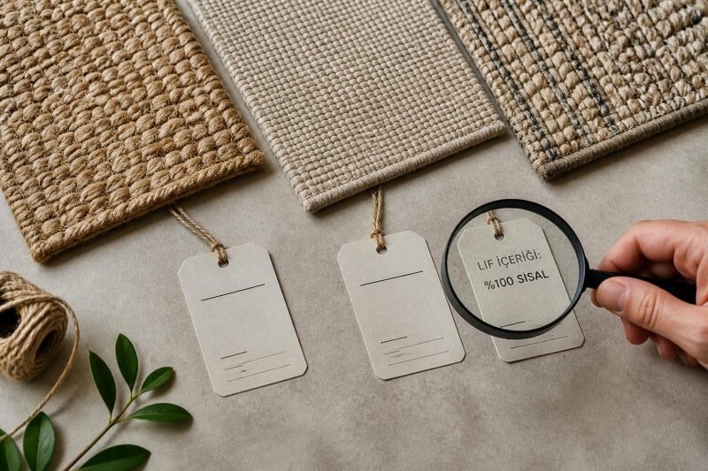 Sisal Halı Nedir? Etiketteki Lif İçeriğine Göre Gerçek Sisal, Sentetik Görünümlü ve Karışım Ürünleri Ayırt Etme Rehberi