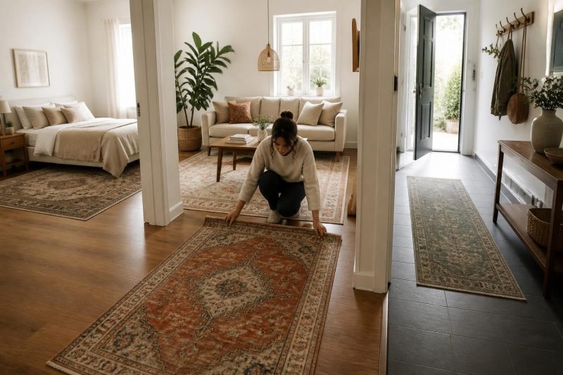 Vintage Halı Hangi Odada Kullanılır? Salon, Yatak Odası ve Antrede Işık, Trafik ve Mobilya Yoğunluğuna Göre Yer Seçme Rehberi