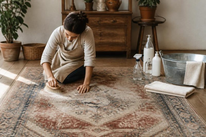 Vintage Halı Nasıl Temizlenir? Eskitme Deseni Soldurmadan Toz, Hafif Leke ve Yıkama İhtiyacını Ayırma Rehberi
